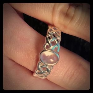 Size 9.5 Quartz Ring 925 Sterling Silver